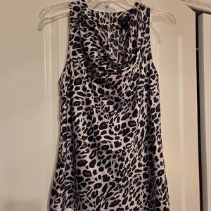🐆 Ann Taylor Black and White Animal Print Tank Top